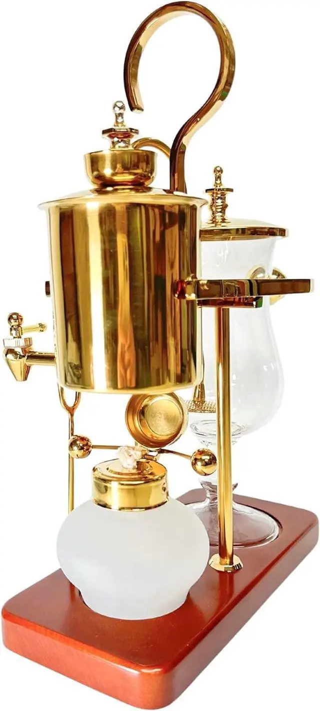 Alt view image 5 of 7 - Nispira Belgium Royal Family Balance Syphon Unique Gravity Vintage Coffee Maker Vacuum Brewing System Gold 500 ml