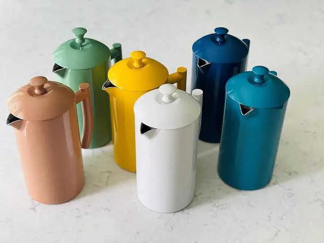 Alt view image 6 of 7 - Frieling Double-Walled Stainless Steel French Press Coffee Maker, Dilly Bean Green, 34 fl oz.