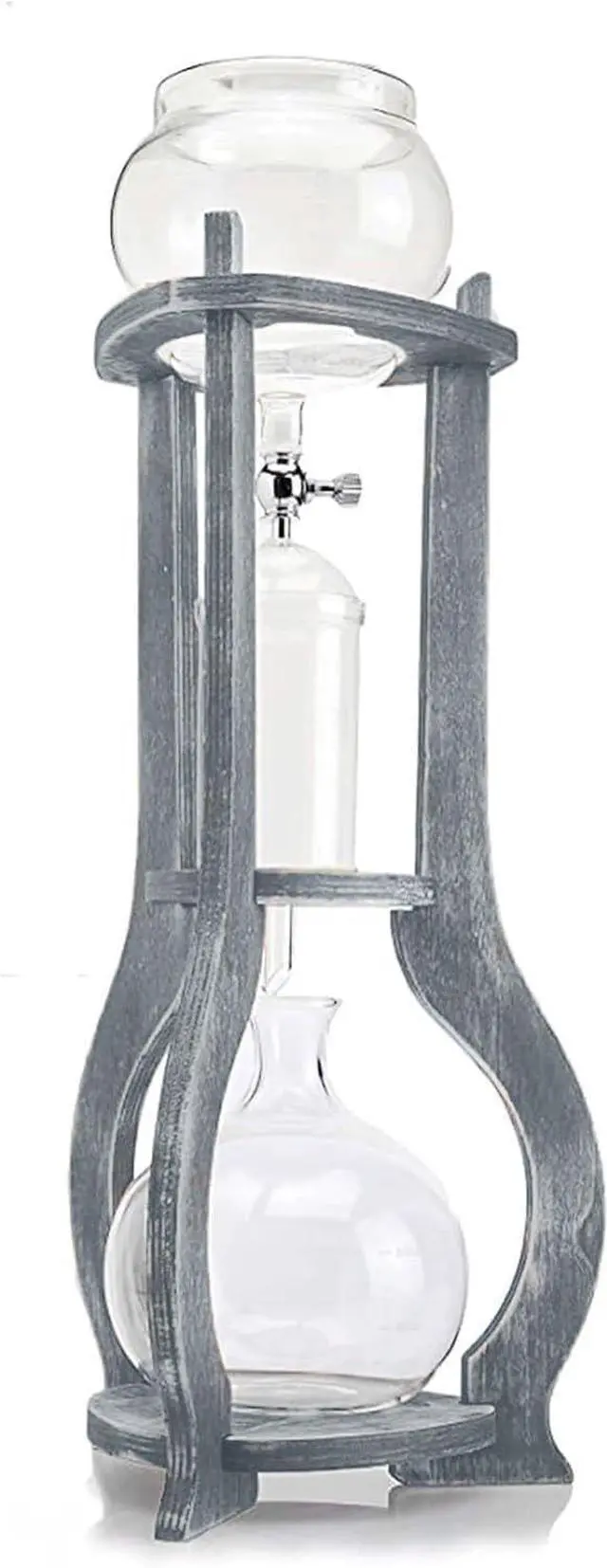 Alt view image 3 of 5 - Nispira Iced Coffee Cold Brew Drip Tower Coffee Maker Wooden, 6-8 cup, Grey