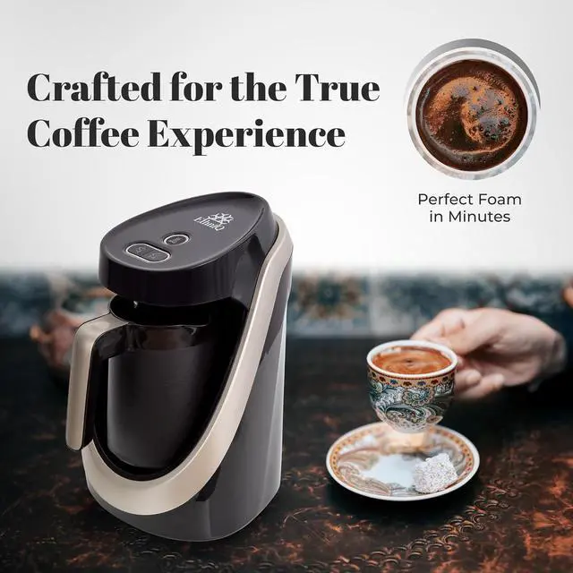 Alt view image 5 of 6 - ETHNIQ Turkish Coffee Maker - 100% BPA Free, 120V, 1 to 4 Cup Brewing Capacity with Cook Sense Technology for Delicious Cup of Turkish & Greek Coffee, Turkish Coffee Pot (Dark Silver)