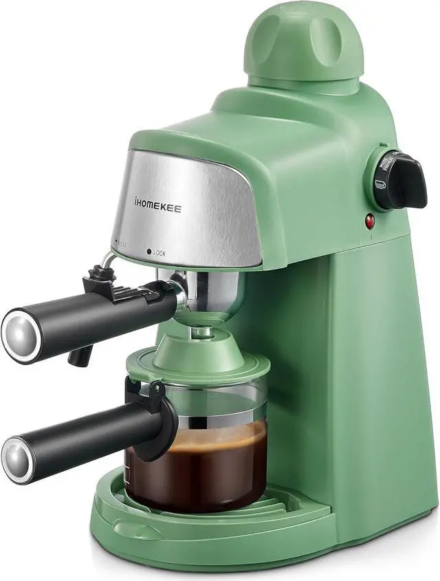 Main image of Espresso Machine, 3.5Bar Espresso and Cappuccino Machine with Fast Heating Function, 1-4 Cups Coffee Maker with Milk Frothing Function and Steam Wand (Green)