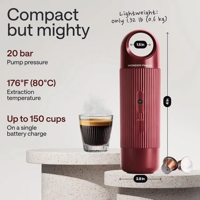 Alt view image 2 of 7 - Portable Espresso Maker for Travel - Coffee Maker 5 Cup with Cold Water, 150 Cup with Preheated Water - Expresso Coffee Machine for Grounds, DG & NS Capsule - Automatic Espresso Machine, Type-C Charge