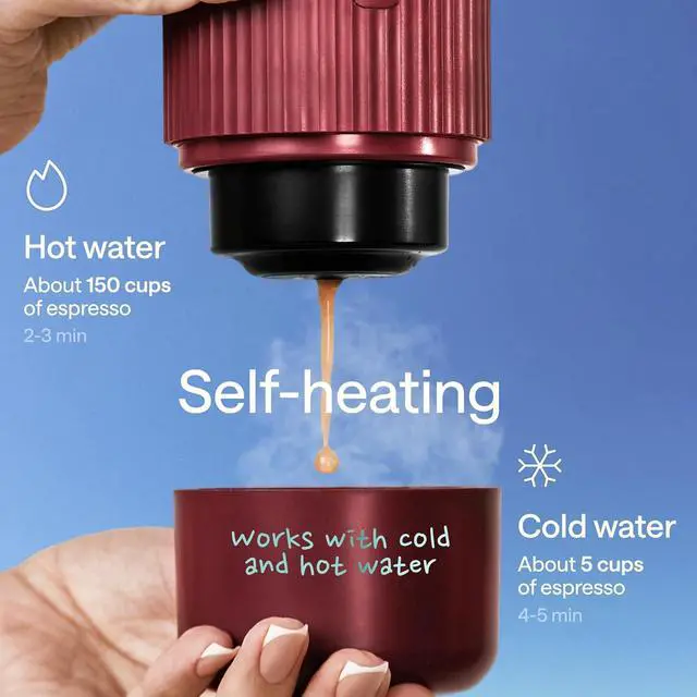 Alt view image 3 of 7 - Portable Espresso Maker for Travel - Coffee Maker 5 Cup with Cold Water, 150 Cup with Preheated Water - Expresso Coffee Machine for Grounds, DG & NS Capsule - Automatic Espresso Machine, Type-C Charge