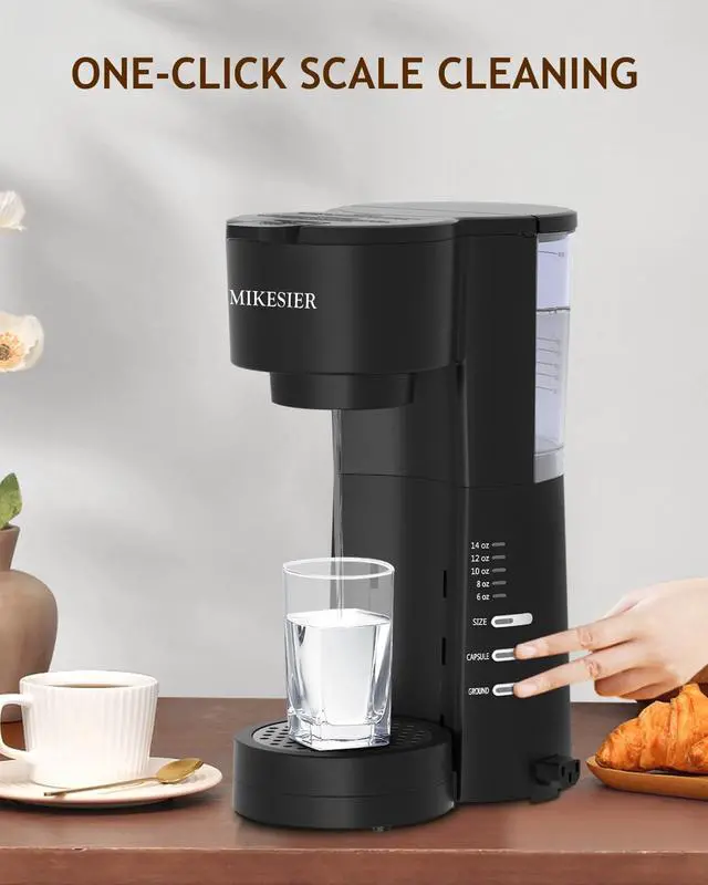 Alt view image 7 of 7 - 3IN1 Single Serve Coffee Maker for K Cup & Ground, Small Coffee Machine with Milk Frother, 6-14oz Brew Size, 28oz Water Tank, Adjustable Drip Tray