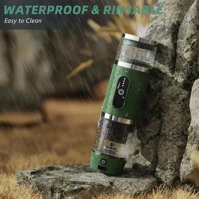 Alt view image 4 of 6 - Hobsir Portable Electric Espresso Maker, 9000mAh Milk Frother Travel Coffee Machine for Camping, Car Coffee Maker with Frothing Base, USB-C, 3in1 Capsule, Portable Small Espresso Coffe Machine, Green