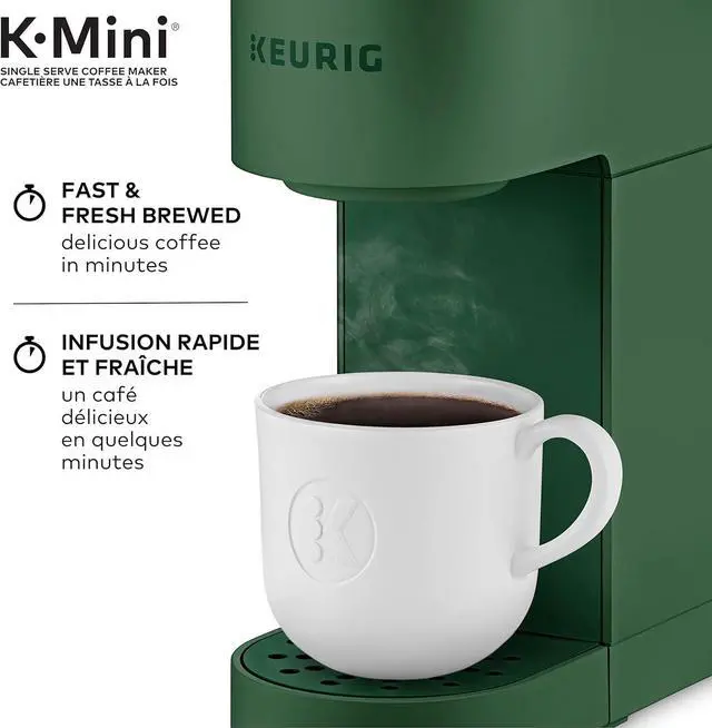 Alt view image 4 of 6 - Keurig K-Mini Single Serve K-Cup Pod Coffee Maker, Featuring An Ultra-sleek Design, Evergreen