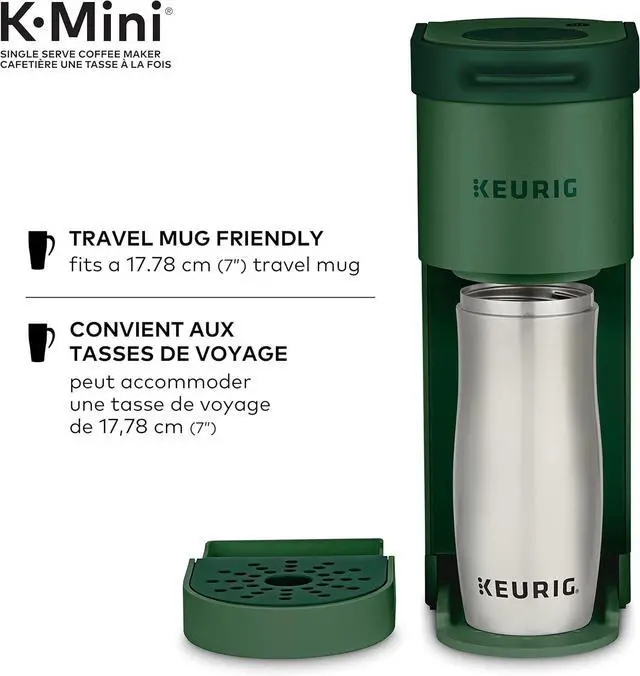 Alt view image 5 of 6 - Keurig K-Mini Single Serve K-Cup Pod Coffee Maker, Featuring An Ultra-sleek Design, Evergreen
