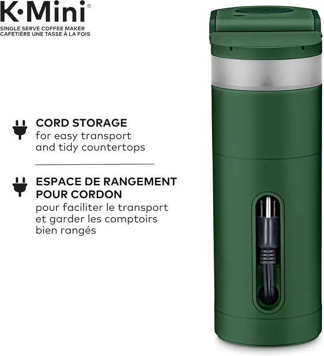 Alt view image 6 of 6 - Keurig K-Mini Single Serve K-Cup Pod Coffee Maker, Featuring An Ultra-sleek Design, Evergreen