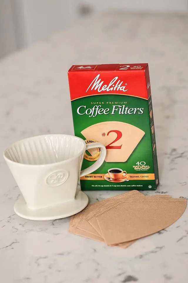 Alt view image 2 of 7 - Ceramic Pour Over Coffee Maker with 40 Count Melitta Filters - Elegant Single Serve Coffee Dripper for Rich Brewed Pour Over Coffee