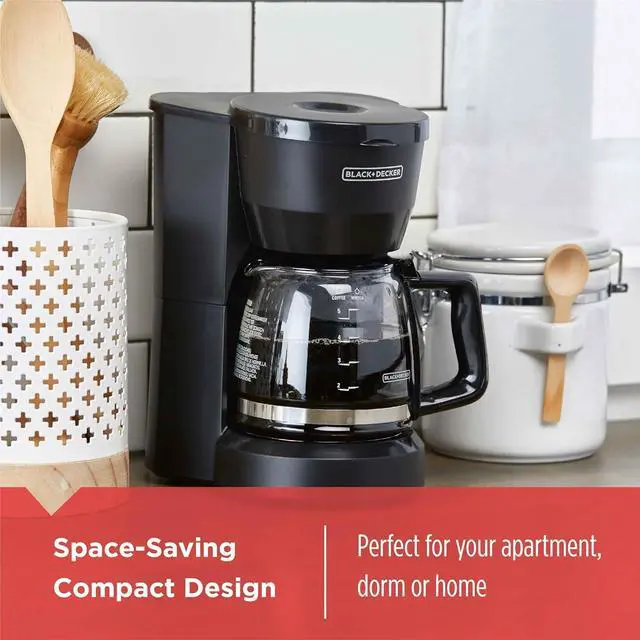 Alt view image 3 of 7 - BLACK+DECKER 5-Cup Coffeemaker, Black, DCM600B