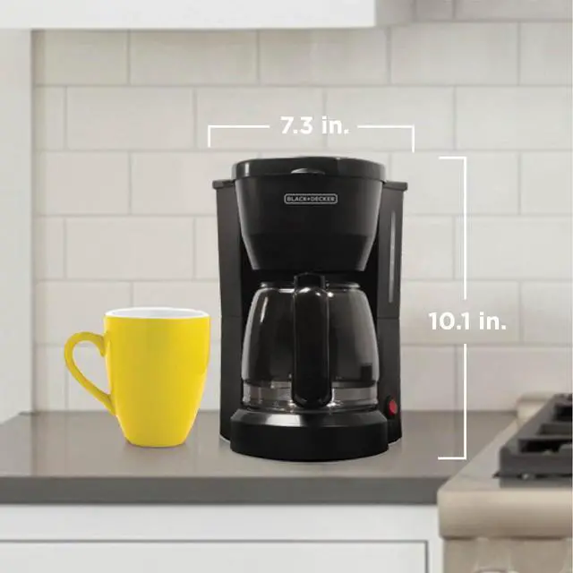 Alt view image 7 of 7 - BLACK+DECKER 5-Cup Coffeemaker, Black, DCM600B