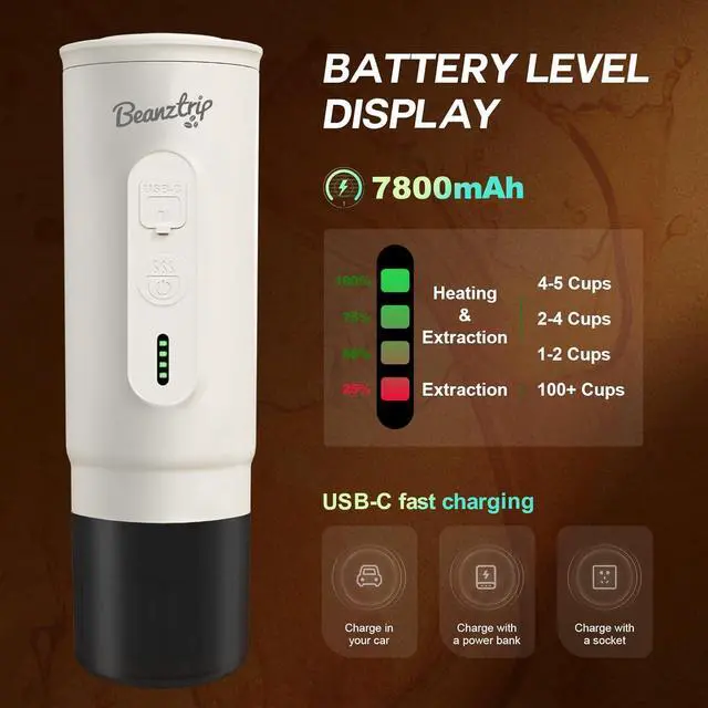 Alt view image 3 of 7 - H02 PRO Portable Electric Espresso Maker, Small Coffee Machine Compatible with Nespresso Capsule Original Pods & Ground Coffee, Mini Travel Size for Camping, Hiking, RV, Office, w/Gift Box