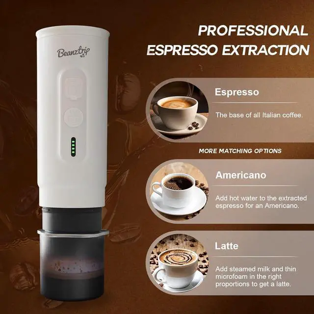 Alt view image 6 of 7 - H02 PRO Portable Electric Espresso Maker, Small Coffee Machine Compatible with Nespresso Capsule Original Pods & Ground Coffee, Mini Travel Size for Camping, Hiking, RV, Office, w/Gift Box