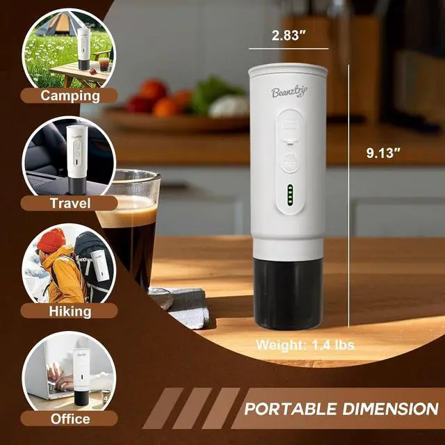 Alt view image 7 of 7 - H02 PRO Portable Electric Espresso Maker, Small Coffee Machine Compatible with Nespresso Capsule Original Pods & Ground Coffee, Mini Travel Size for Camping, Hiking, RV, Office, w/Gift Box