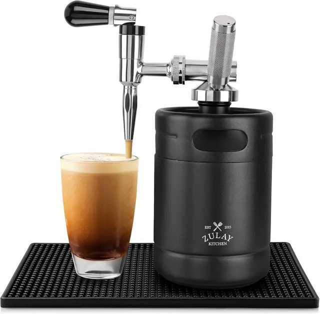 Main image of Zulay Nitro Cold Brew Maker - Nitro Cold Brew Keg with Pressure Relieving Valve & Creamer Faucet - Gift for Coffee Lovers - Nitro Cold Brew Coffee Maker for Home - Collapsible Funnel & Drip Mat