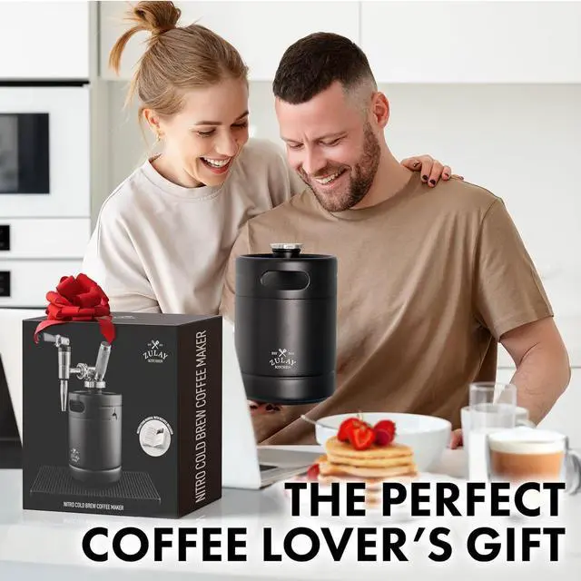 Alt view image 4 of 7 - Zulay Nitro Cold Brew Maker - Nitro Cold Brew Keg with Pressure Relieving Valve & Creamer Faucet - Gift for Coffee Lovers - Nitro Cold Brew Coffee Maker for Home - Collapsible Funnel & Drip Mat