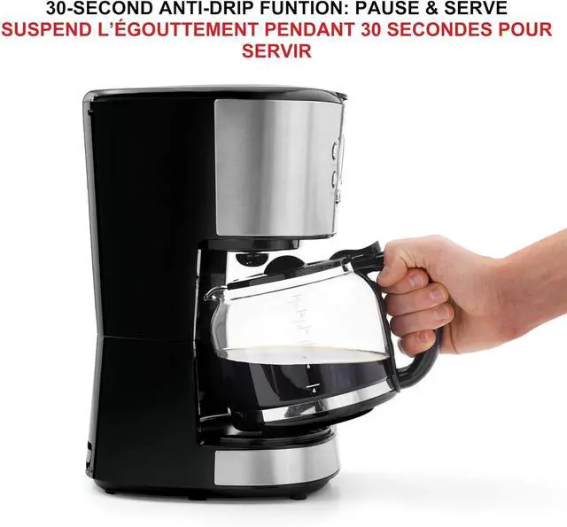 Alt view image 6 of 7 - Starfrit Programmable Drip Coffee Maker - 12 Cups - LCF Display - Stainless Steel Design