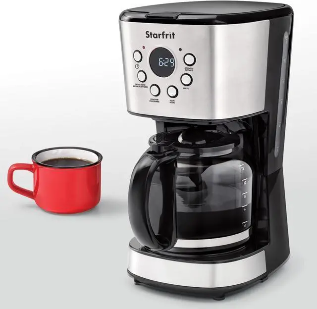 Alt view image 7 of 7 - Starfrit Programmable Drip Coffee Maker - 12 Cups - LCF Display - Stainless Steel Design