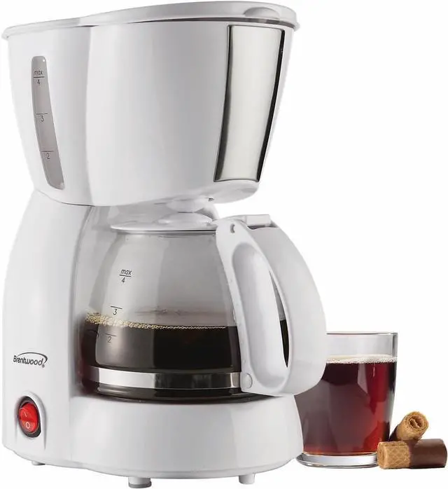 Alt view image 2 of 7 - Brentwood Appliances TS-213W 4 Cup Coffee Maker, White