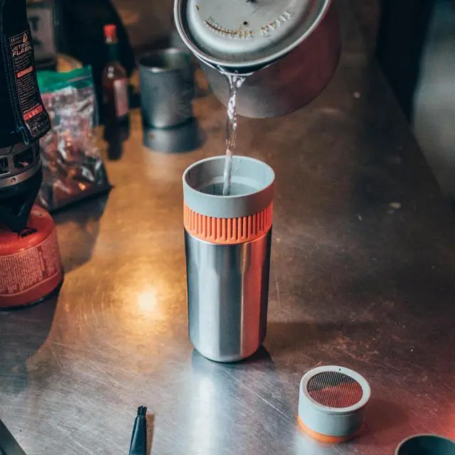 Alt view image 5 of 7 - WACACO Pipamoka Portable Coffee Maker, Coffee brewer, All-in-one Vacuum PressuredInsulated Travel Mug, Hand Powered and Filter Pressure Brewer, Stainless Steel Thermo Cup, 10 fl oz