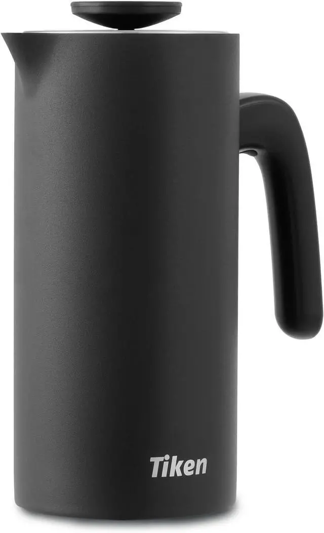 Alt view image 6 of 6 - French Press Coffee Maker Stainless Steel Double-wall Vacuum Insulated Coffee Press Dishwasher Safe, 34Oz Black