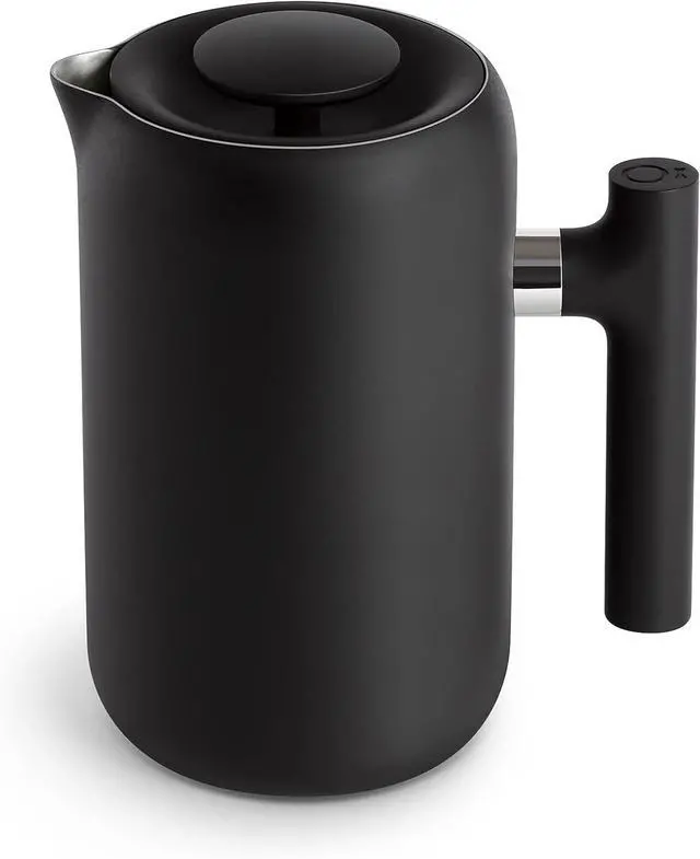 Main image of Fellow Clara Insulated Coffee Maker with Enhanced Filtration System - Portable French Press Stainless Steel - 24 oz Carafe - Matte Black