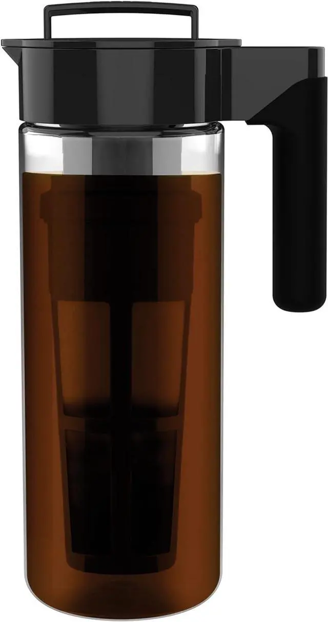 Main image of Takeya Glass Cold Brew Coffee Maker for Iced Coffee, Airtight Pitcher, Premium Quality, 2 Quart, Black Lid and Handle