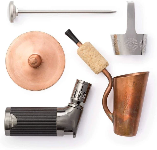 Main image of Coffee Brew Pipe Kit, Portable Espresso or Tea Maker for Traveling, Torch Lighter Included