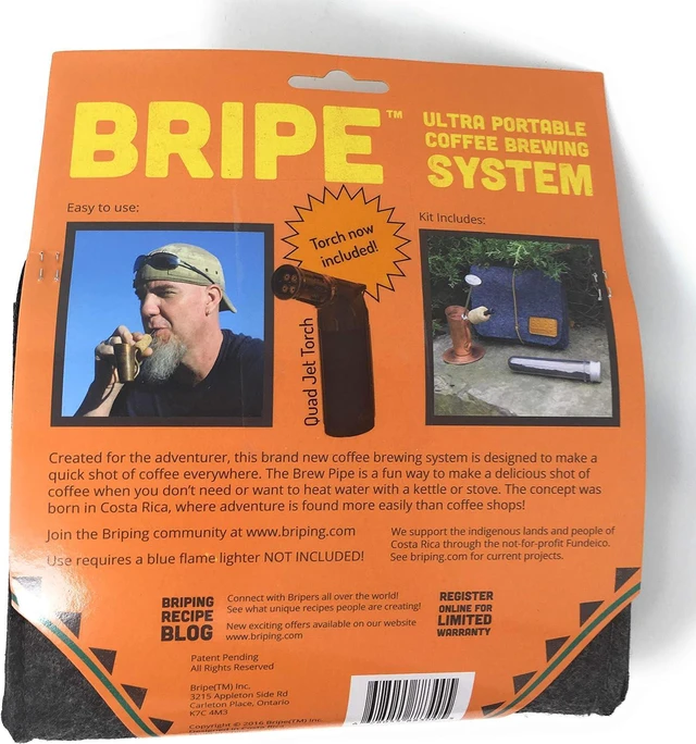 Alt view image 5 of 6 - Coffee Brew Pipe Kit, Portable Espresso or Tea Maker for Traveling, Torch Lighter Included