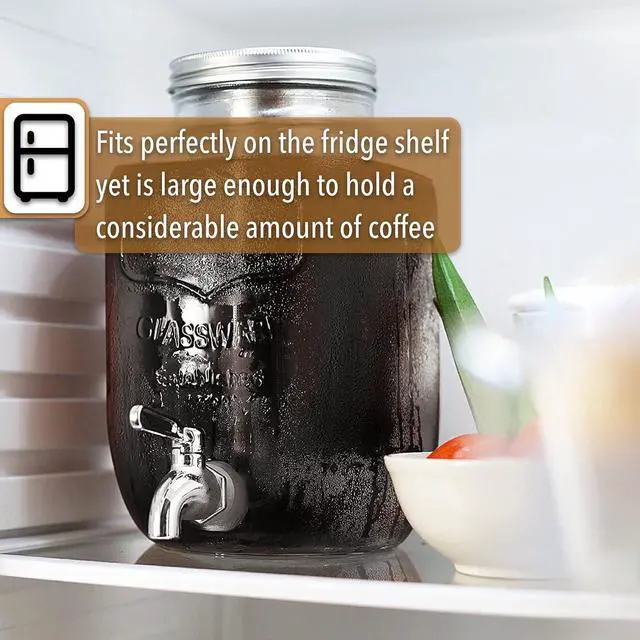 Alt view image 6 of 7 - BTaT- Cold Brew Coffee Maker, 1 Gallon Mason Jars Drink Dispenser, Gallon Cold Brew Coffee Maker, Iced Tea Maker, Cold Brew Coffee Carafe, Beverage Dispenser, Glass Dispenser, Cold Brew System