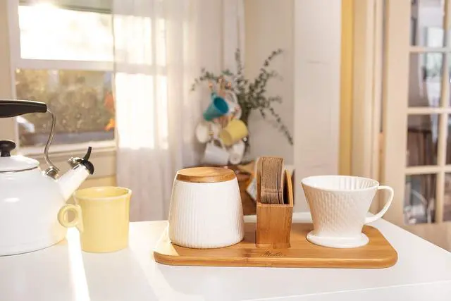 Alt view image 2 of 6 - Melitta Artisan Porcelain Pour-Over Coffeemaker and Canister Set, White