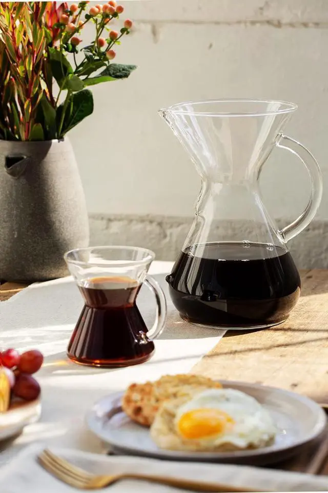 Alt view image 6 of 7 - Chemex Pour-Over Glass Coffeemaker - Glass Handle Series - 6-Cup - Exclusive Packaging