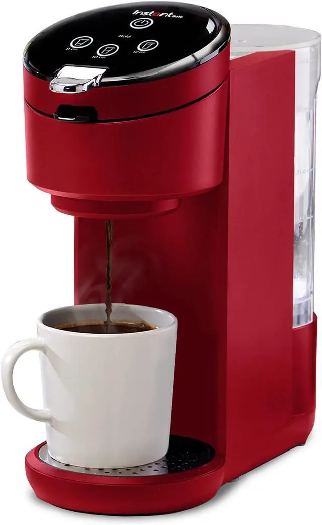 Main image of Instant Solo Single Serve Coffee Maker, From the Makers of Pot, K-Cup Pod Compatible Brewer, Includes Reusable & Bold Setting, Brew 8 to 12oz., 40oz. Water Reservoir, Red