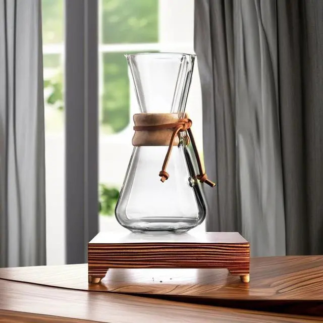 Alt view image 5 of 7 - Chemex Pour-Over Glass Coffeemaker - Hand Blown Series - 3-Cup - Exclusive Packaging