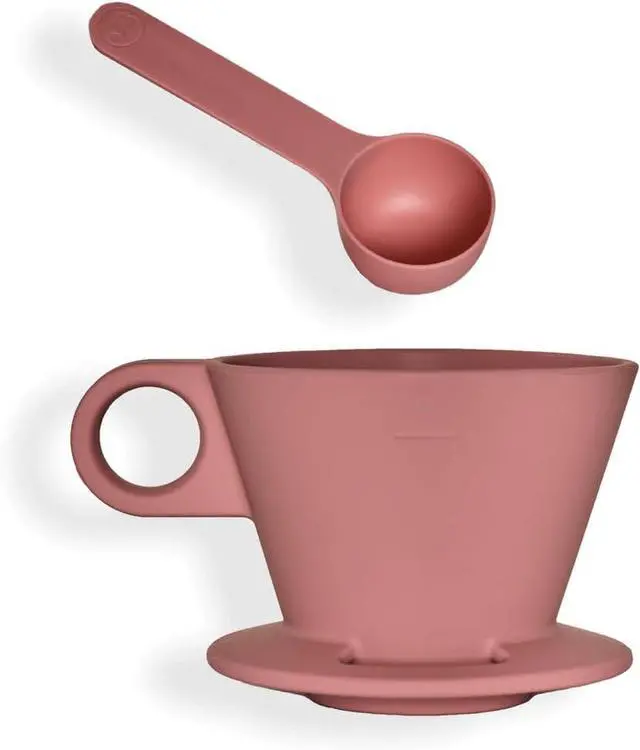 Alt view image 3 of 5 - Verve Dwell Dripper Pour Over Coffee Maker Set, Non-Electric Coffee Dripper, Manual Brew Maker (Pink)
