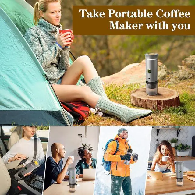 Alt view image 6 of 7 - 3-in-1 Portable Espresso Maker, Mini Coffee Maker for Travel, Self-Heating Car Coffee Maker with USB-C, Small Espresso Machine with Ground Coffee & Capsules (NSDG) for RV, Hiking, Office (silver)