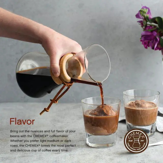 Alt view image 4 of 7 - Chemex Pour-Over Glass Coffeemaker - Hand Blown Series - 3-Cup - Exclusive Packaging