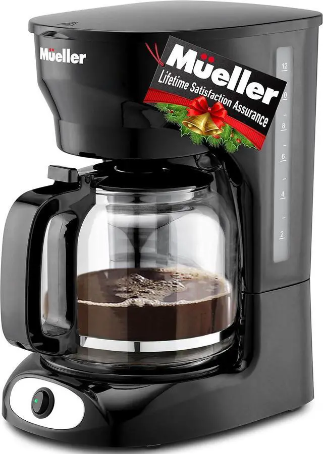 Main image of Mueller 12-Cup Drip Coffee Maker Machine with Anti-Drip System, Permanent Filter, Glass Carafe, and Auto Keep Warm Function