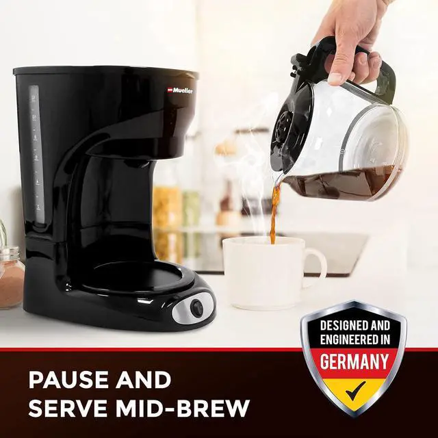 Alt view image 4 of 7 - Mueller 12-Cup Drip Coffee Maker Machine with Anti-Drip System, Permanent Filter, Glass Carafe, and Auto Keep Warm Function