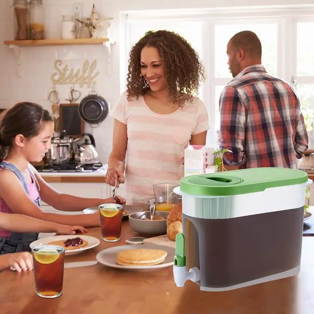 Alt view image 5 of 7 - 2 Pcs Cold Brew Maker 1 Gallon Plastic Cold Brew Coffee Maker and 2 Filter Infuser Beverage Drink Dispensers for Parties Cold Brew Pitcher with Spigot Juice Containers for Water (Green)