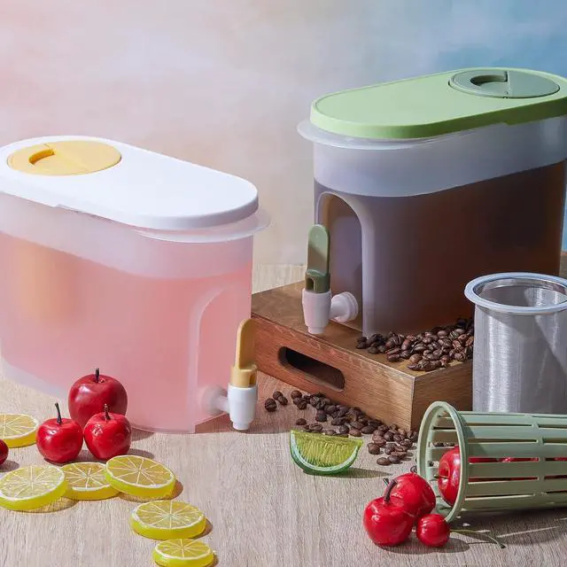 Alt view image 7 of 7 - 2 Pcs Cold Brew Maker 1 Gallon Plastic Cold Brew Coffee Maker and 2 Filter Infuser Beverage Drink Dispensers for Parties Cold Brew Pitcher with Spigot Juice Containers for Water (Green)