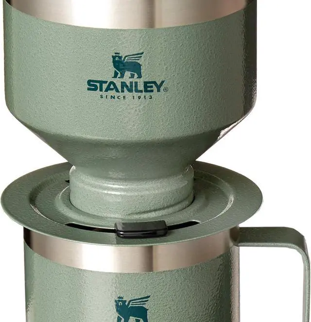 Alt view image 2 of 7 - Stanley Perfect Brew Pour Over Set | 12 oz Camp Mug with Lid Included | Drip Coffee Maker with Reusable Filter | Insulated Stainless Steel | BPA-Free | Hammertone Green