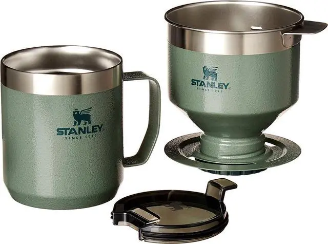 Alt view image 4 of 7 - Stanley Perfect Brew Pour Over Set | 12 oz Camp Mug with Lid Included | Drip Coffee Maker with Reusable Filter | Insulated Stainless Steel | BPA-Free | Hammertone Green