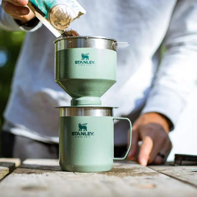 Alt view image 7 of 7 - Stanley Perfect Brew Pour Over Set | 12 oz Camp Mug with Lid Included | Drip Coffee Maker with Reusable Filter | Insulated Stainless Steel | BPA-Free | Hammertone Green