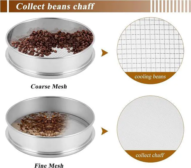 Alt view image 2 of 6 - JIAWANSHUN Electric Coffee Bean Cooler with 2-Layer Stainless Steel Mesh & Heavy Steel Base - 1.1LB Capacity for Fast Cooling & Chaff Removal, Home Coffee Brewing Essential Tool 110V