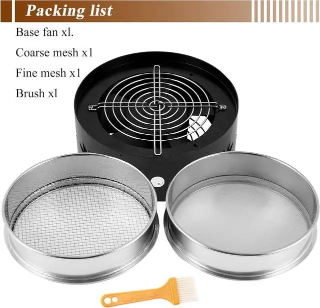 Alt view image 6 of 6 - JIAWANSHUN Electric Coffee Bean Cooler with 2-Layer Stainless Steel Mesh & Heavy Steel Base - 1.1LB Capacity for Fast Cooling & Chaff Removal, Home Coffee Brewing Essential Tool 110V