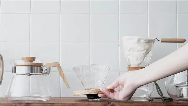 Alt view image 7 of 7 - Hario VDGR-02-OV V60 Heat Resistant Glass, Permeable, Coffee Dripper, Olive Wood, 02, Coffee Drip, For 1 to 4 Cups