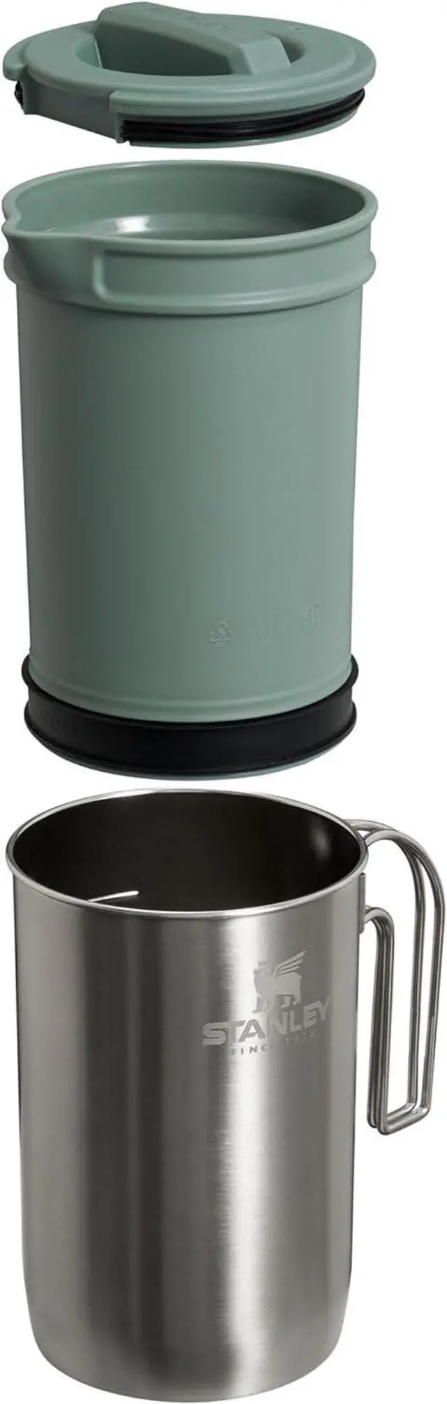 Alt view image 2 of 4 - Stanley All In One French Press Coffee Maker 32 oz | 5 Minute Brew, 4 Hours Hot | Mesh Filter for Coffee Grounds | Insulated Stainless Steel French Press | BPA-Free | Stainless Steel Shale