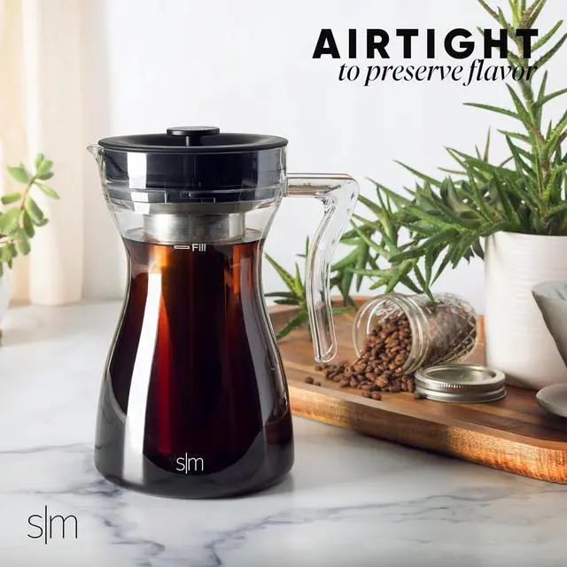 Alt view image 3 of 6 - Simple Modern Hugo Cold Brew Coffee Maker | Airtight Pitcher with Fine Mesh Filter | Iced Tea Brewer | 1.5 Quart