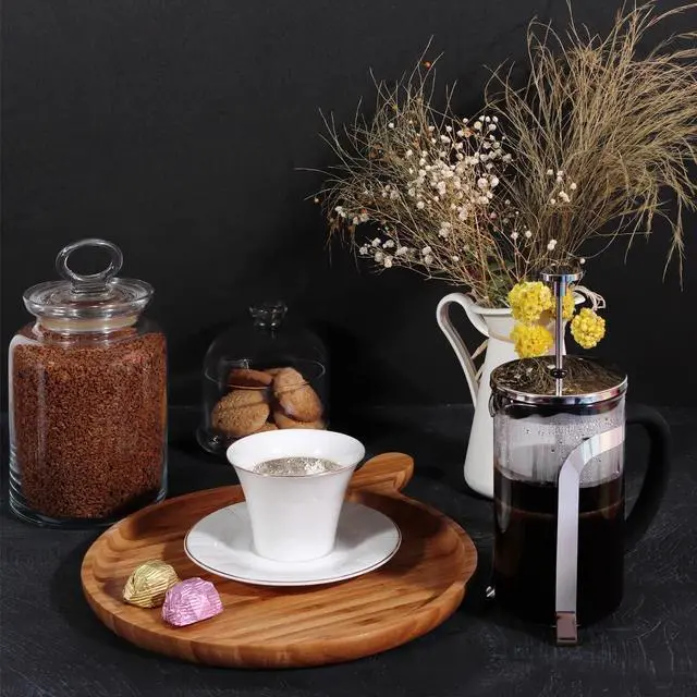 Alt view image 6 of 6 - Any Morning French Press Coffee and Tea Maker, Borosilicate Glass Coffee Press, Stainless Steel Filter, Durable and Heat Resistant, Silver (600 ml, 20 oz, 2 Cup)